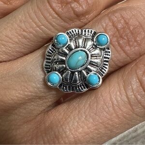 Western Turquoise silver ring